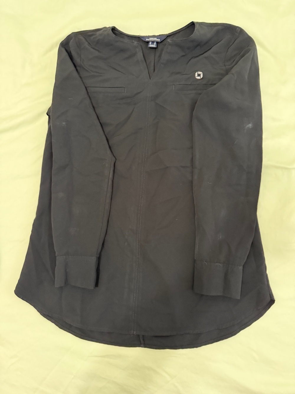 Chase Bank Lands End Black Long-Sleeve Logo Tunic